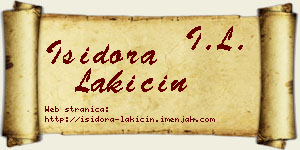 Isidora Lakičin vizit kartica